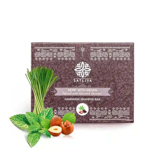 Satliva Argan and Activated Charcoal with Hemp Shampoo Bar - Image 2